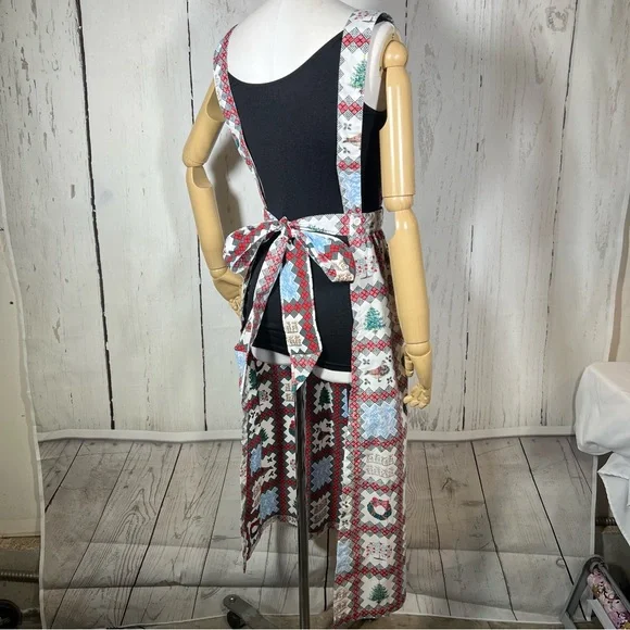 Vintage Reyn Spooner Christmas Kitchen Full Apron Hawaiian Print O/S Like New - Picture 8 of 16